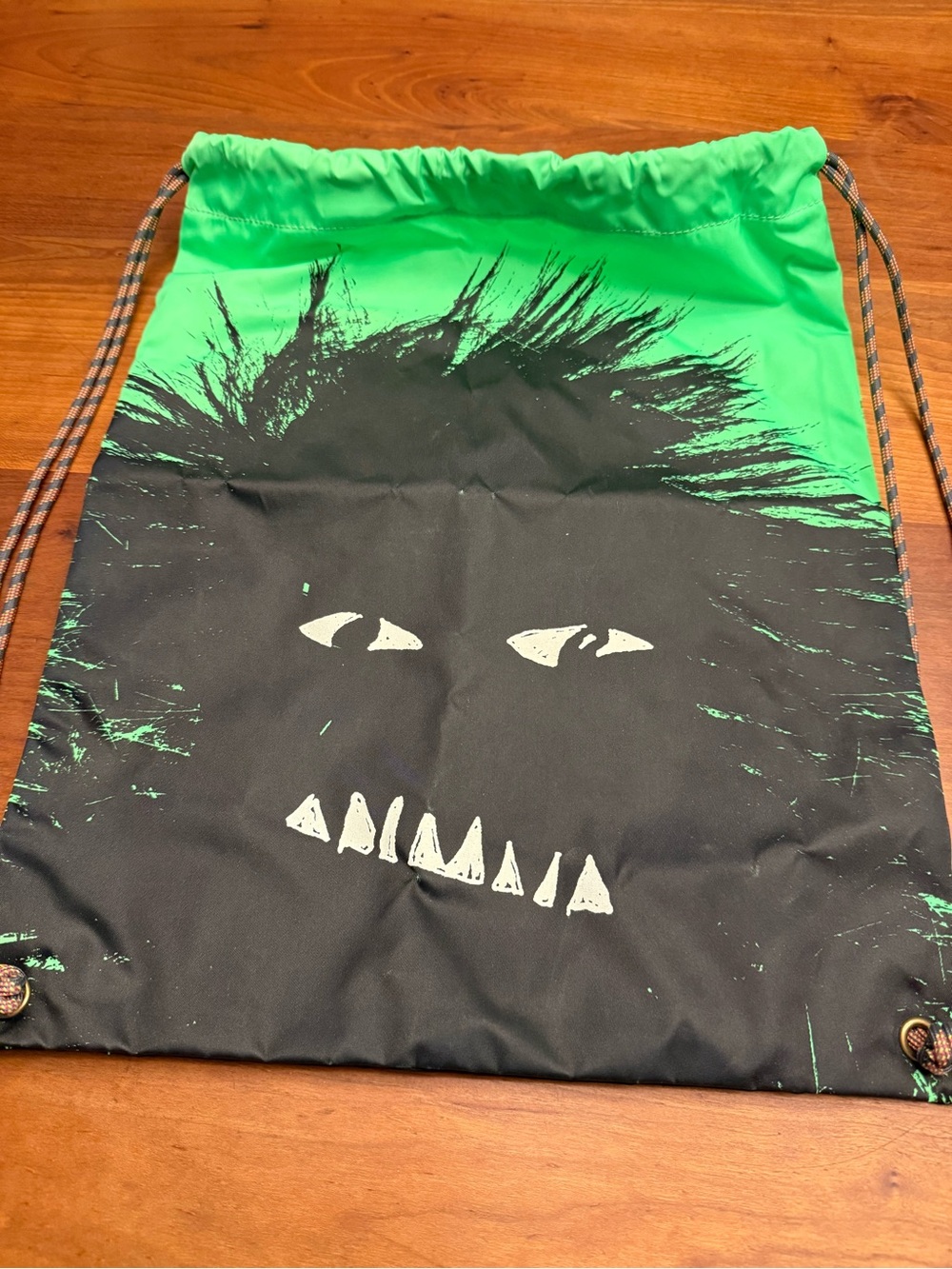J CREW CREWCUTS Monster Green & Black Graphic Drawstring Cinch Bag NEW